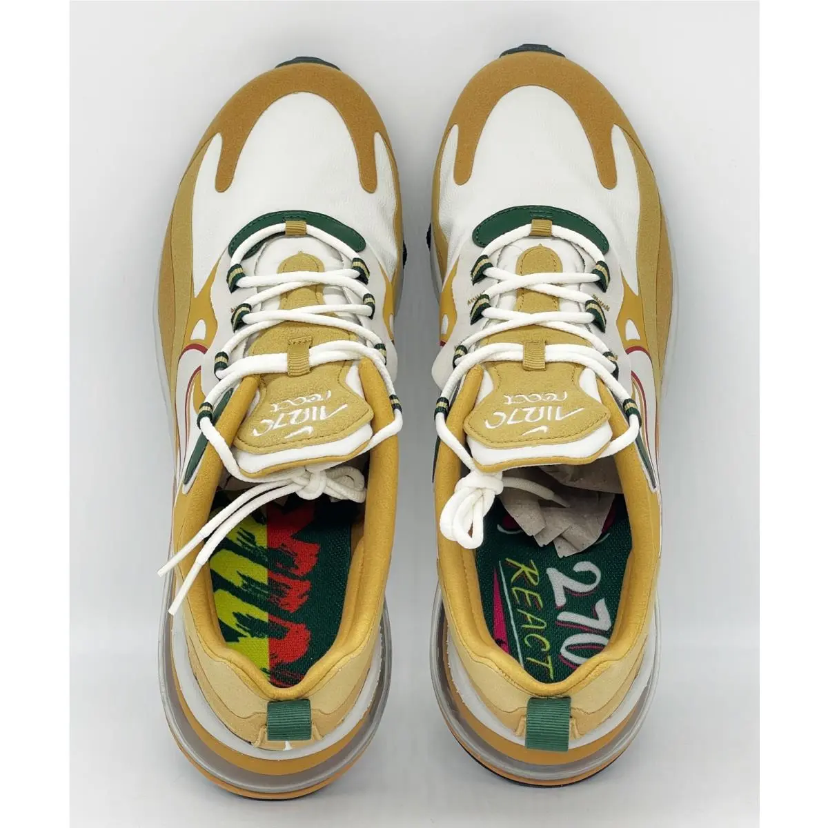 Nike shoes - Air Max 270 React - Air Max React - AO4971-700 - Gold Whtie 5