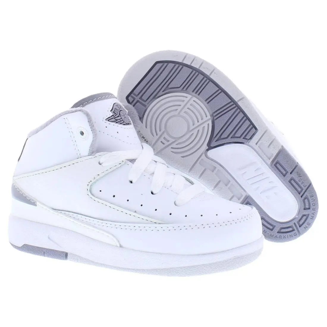 Nike Jordan 2 Retro Leather Infant/toddler Shoes Size 6 Color: White/cement
