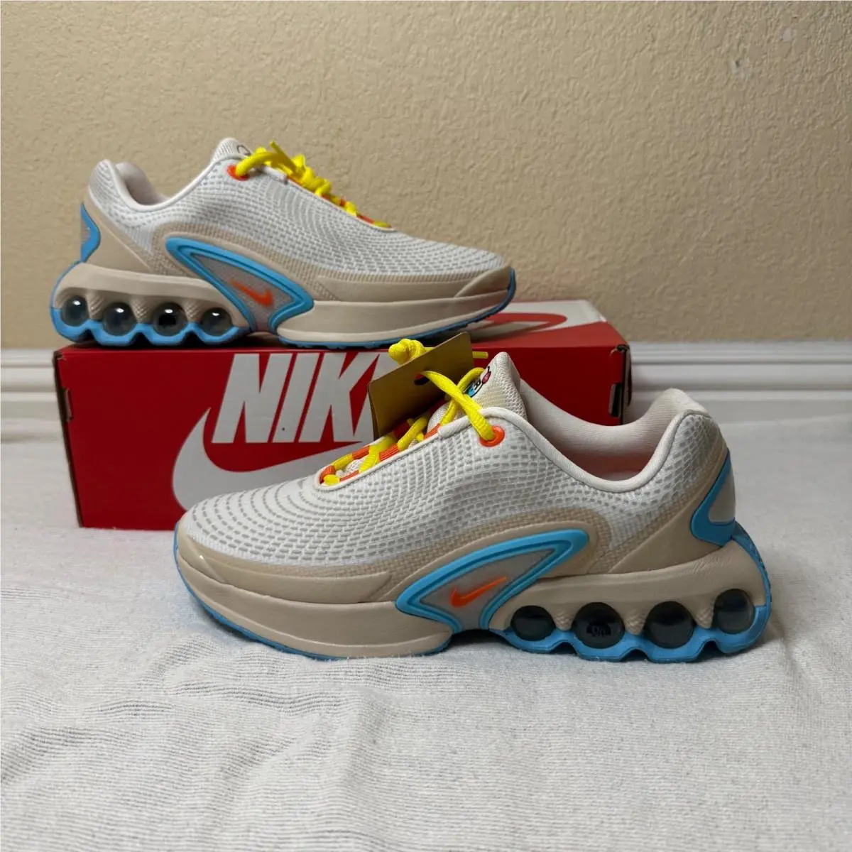 Air Max Dn Sneakers Kids Size 6Y White Blue Orange IB7727-030 by Nike