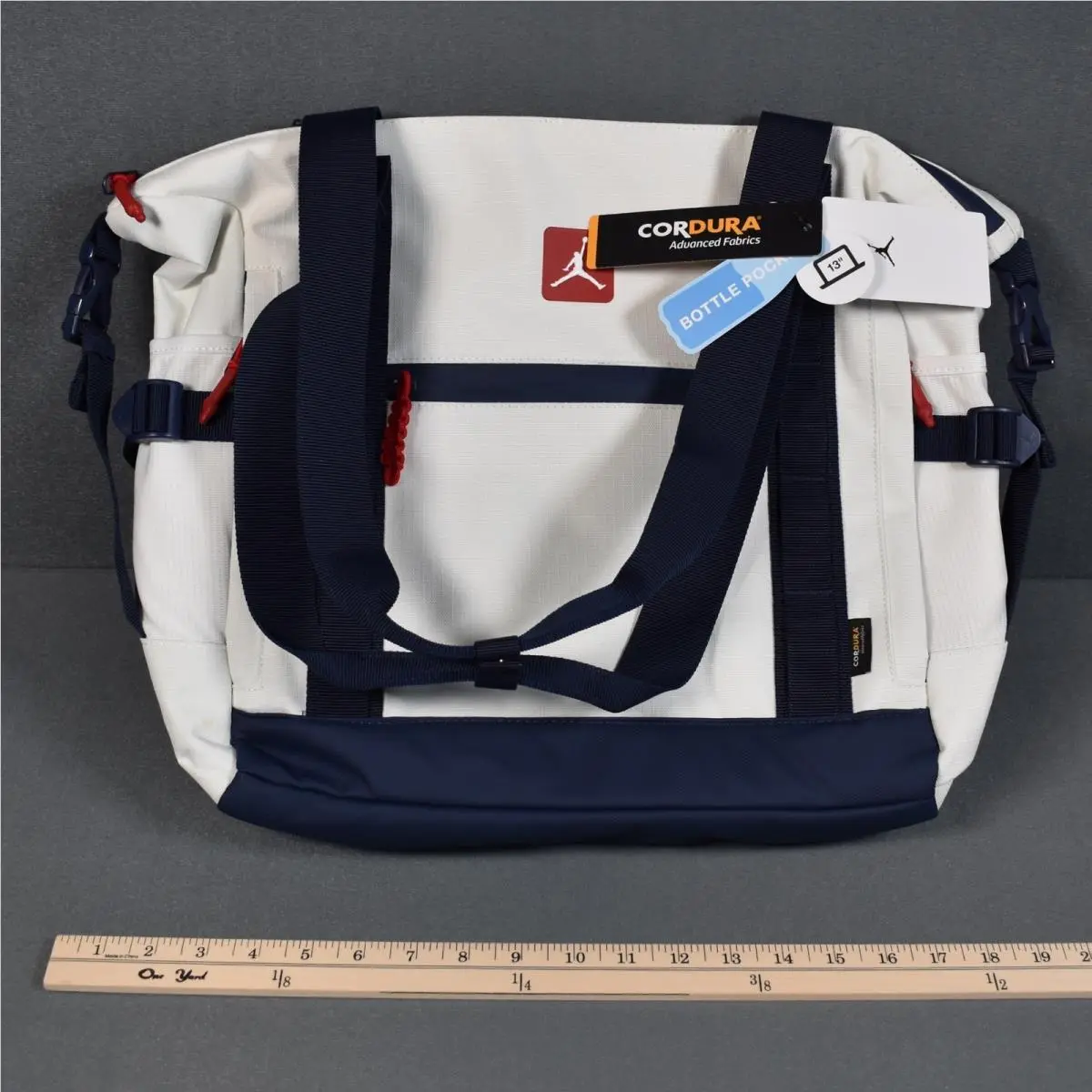 Jordan  Cordura Tote Laptop Bag $40L White Blue Red by Nike