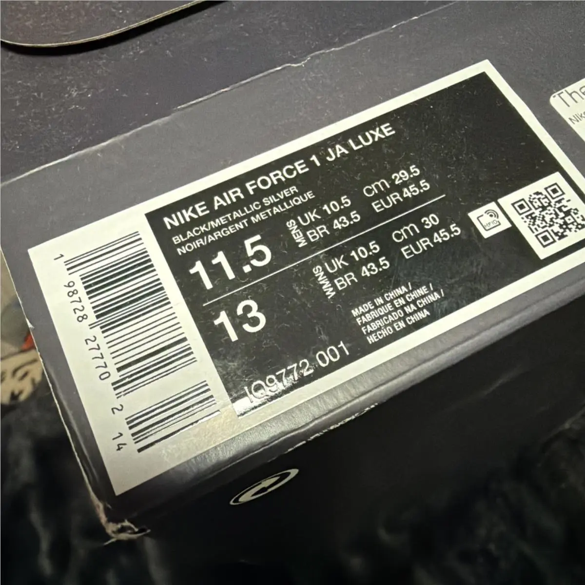 Nike shoes - Nike Air Force 1 - Air Force - IQ2711-001 - Black, Manufacturer: Black/Metallic Silver/Cobalt Bliss 1