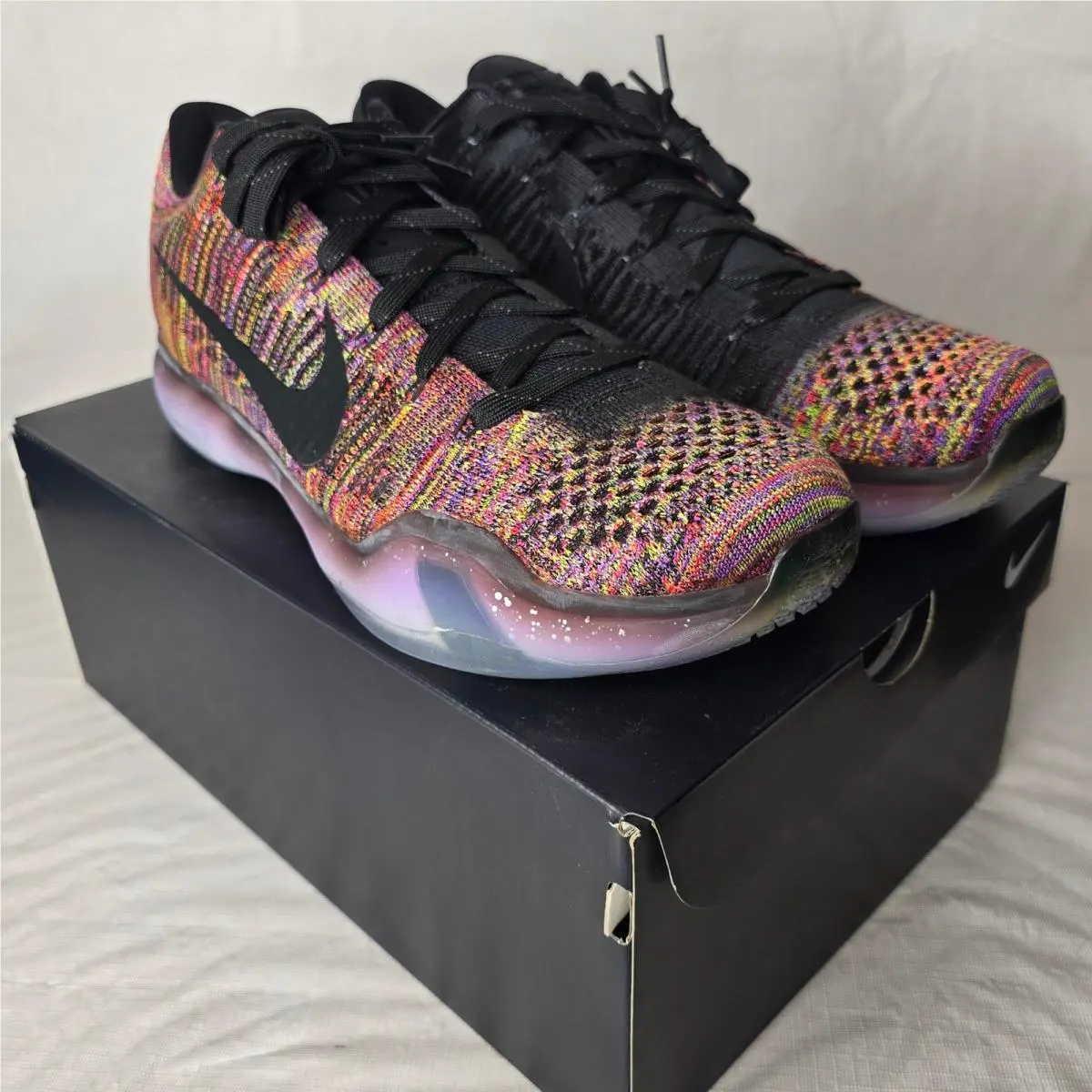 Kobe 10 Elite Low iD Multicolor Flyknit Size 14 DS 2015 Rare Custom by Nike