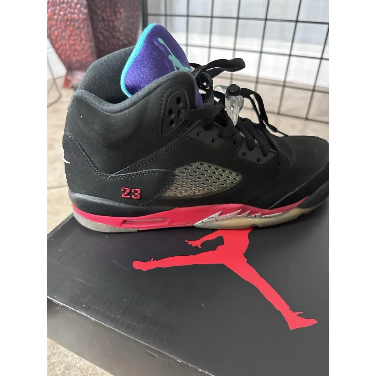 Nike shoes - Air Jordan 5 - Air - Black, Red, Purple, Teal 0