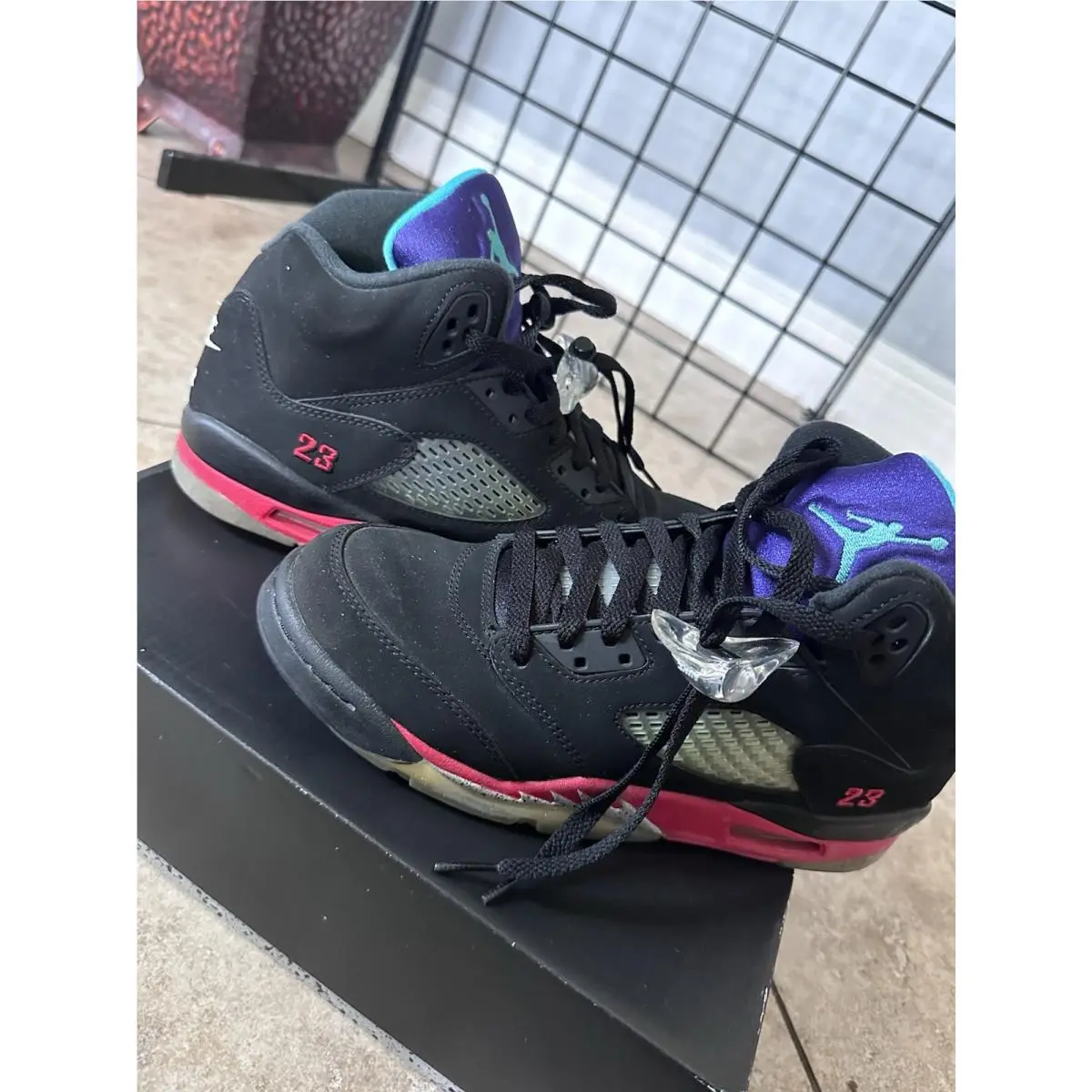 Nike shoes - Air Jordan 5 - Air - Black, Red, Purple, Teal 2