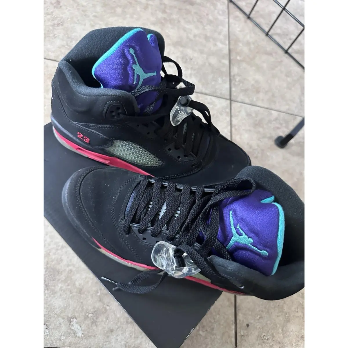 Nike shoes - Air Jordan 5 - Air - Black, Red, Purple, Teal 3