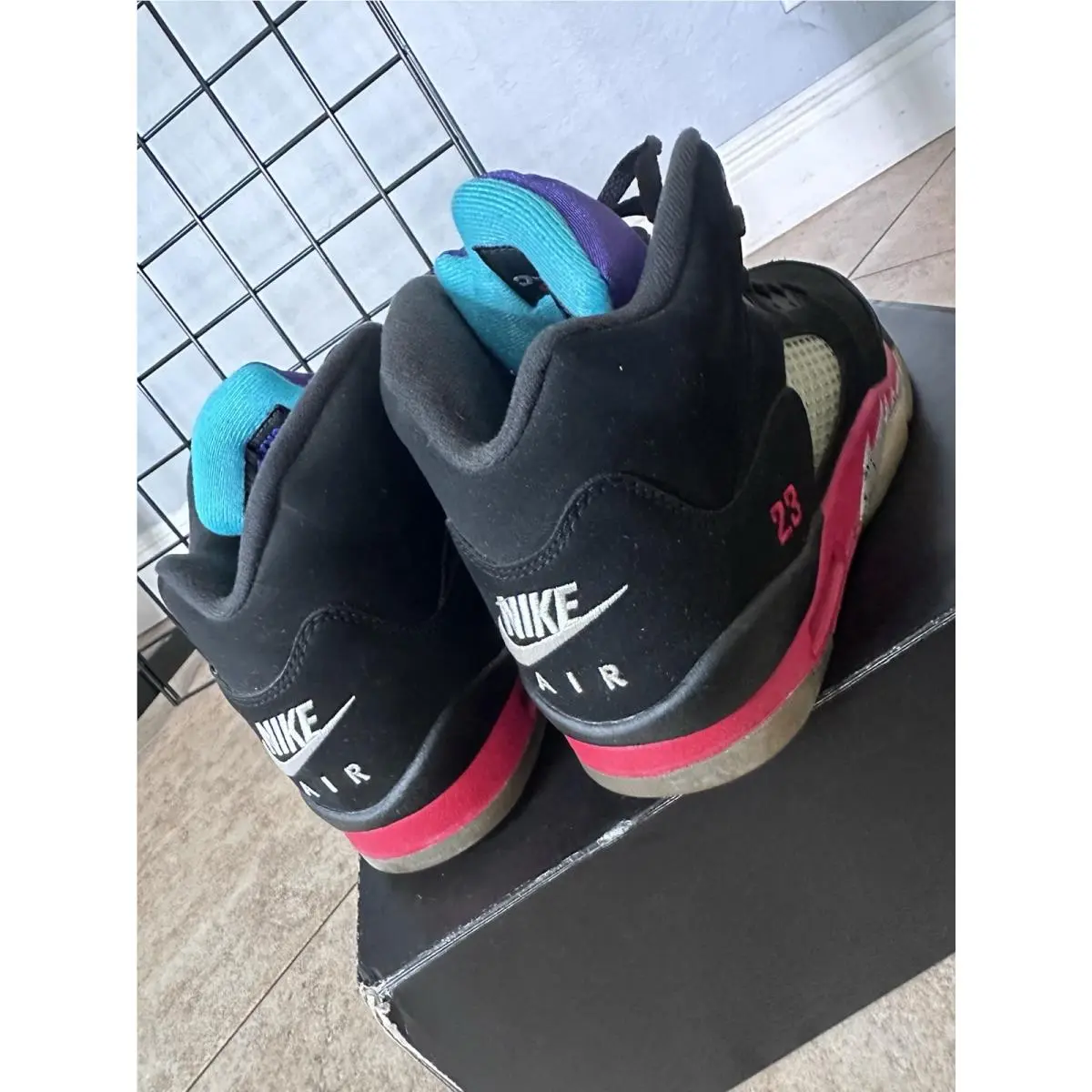 Nike shoes - Air Jordan 5 - Air - Black, Red, Purple, Teal 6