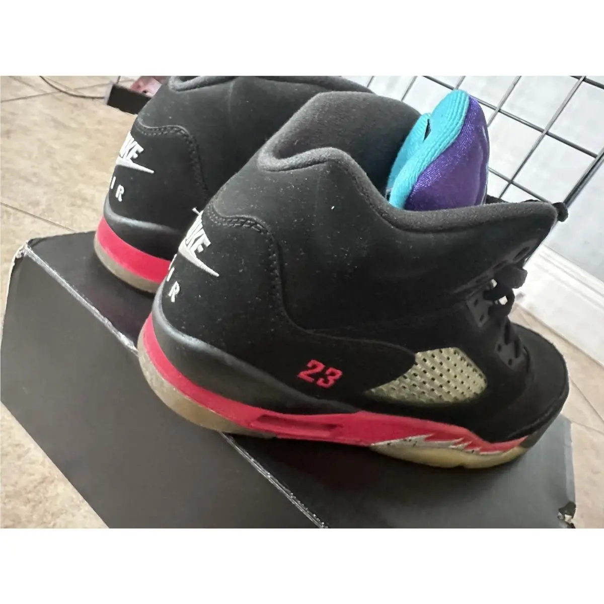 Nike shoes - Air Jordan 5 - Air - Black, Red, Purple, Teal 7