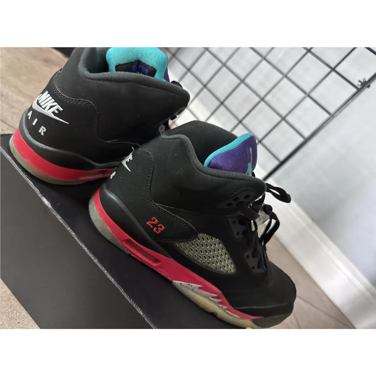 Nike shoes - Air Jordan 5 - Air - Black, Red, Purple, Teal 8