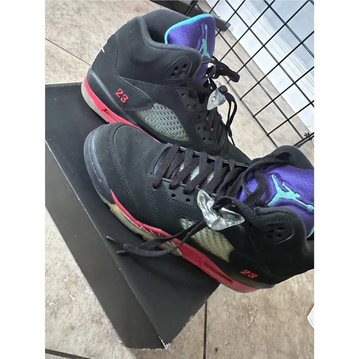 Nike shoes - Air Jordan 5 - Air - Black, Red, Purple, Teal 1