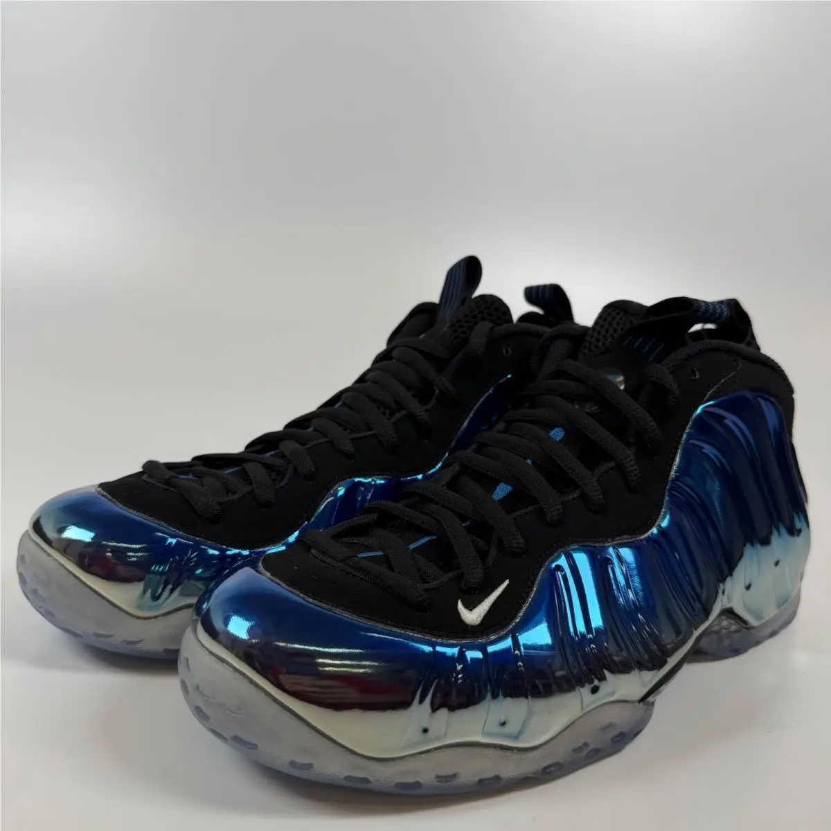 Air Foamposite One Prm Blue Mirror Metallic Silver 575420-008 Mens 11.5 by Nike