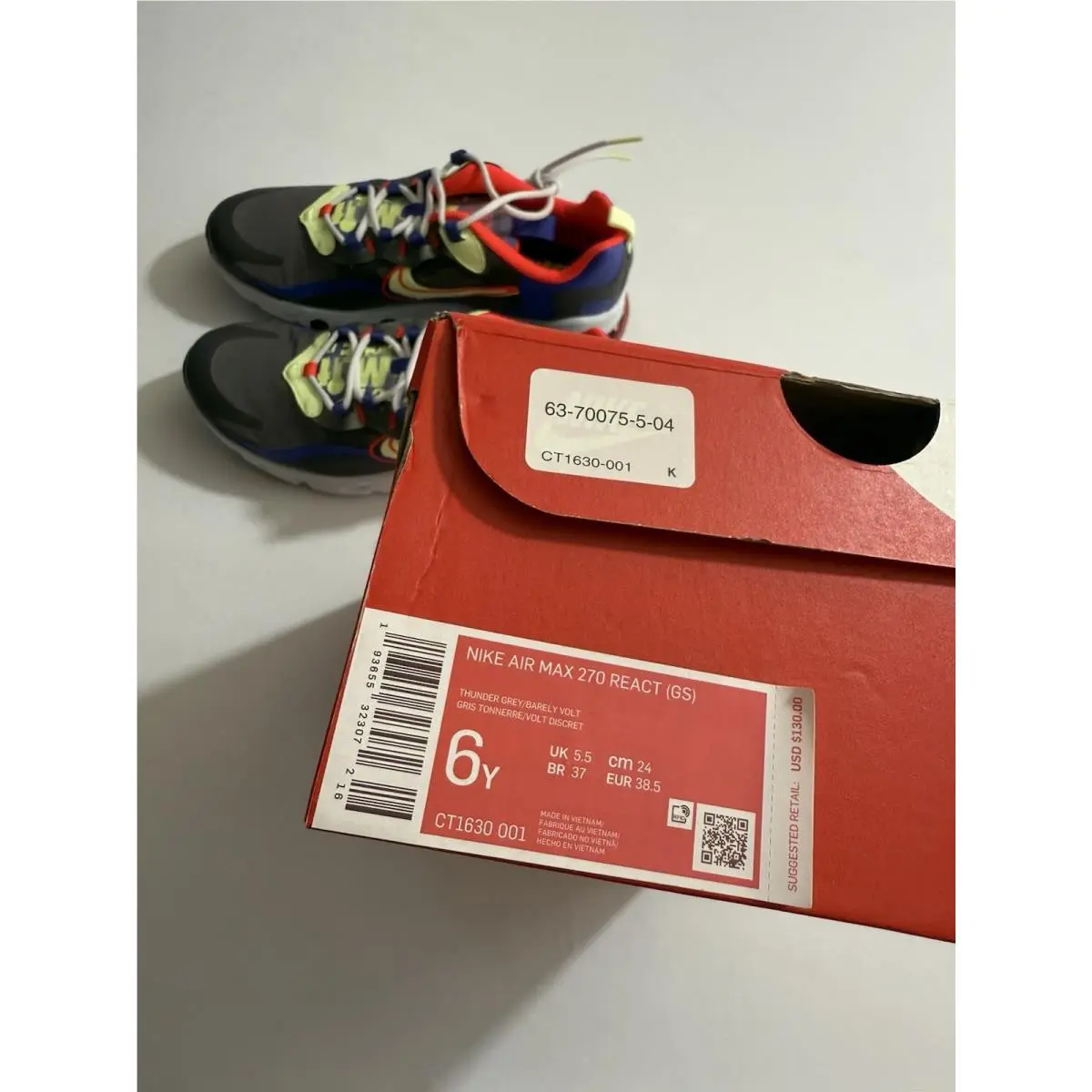 Nike shoes - Nike Air Max 270 React - Gray (UPC: 0193655323072) 8