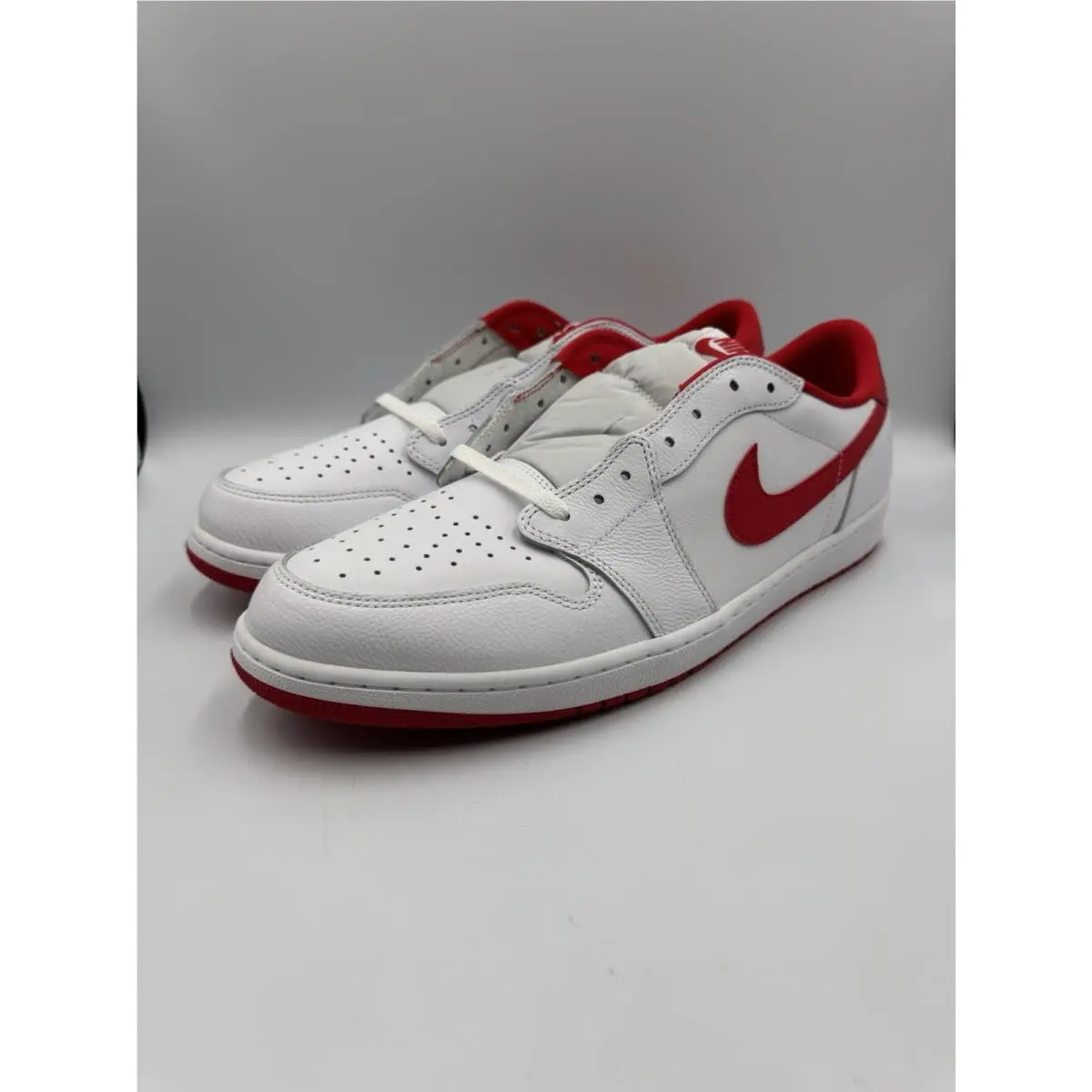 Air Jordan 1 Retro Low Og White-university Red-white Size 17 CZ0790-161 by Nike