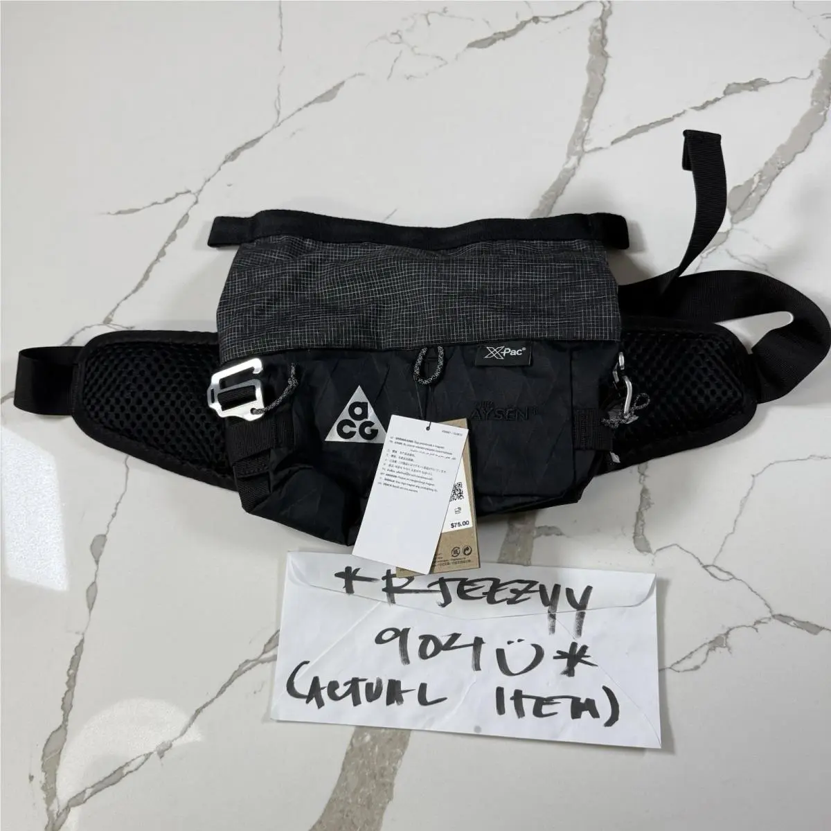 Acg Aysen Crossbody Roll Top 3L Fanny Pack Bag DV4051-011 Black Silver by Nike