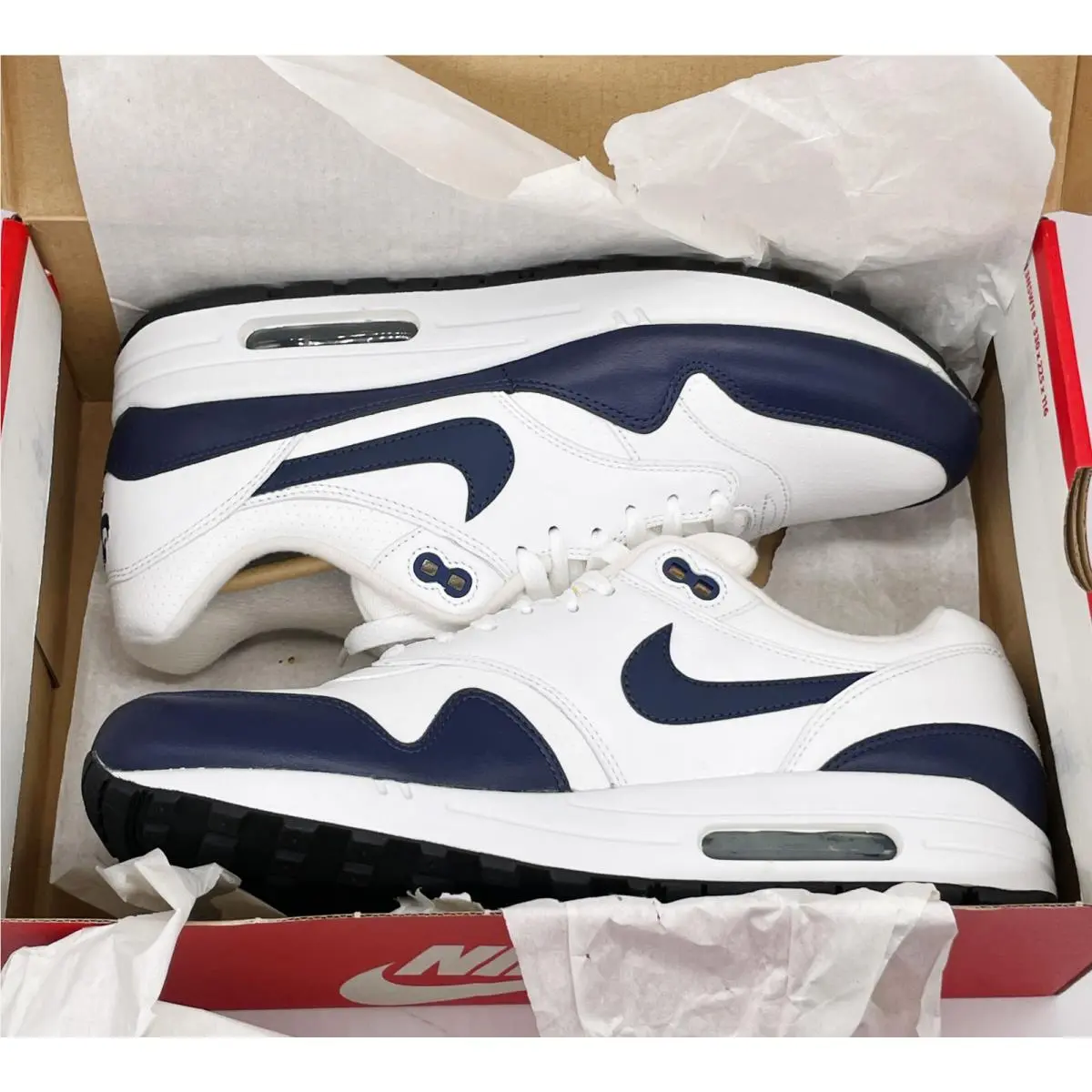 Nike shoes - Air Max 1 LTR - Air Max LTR - 654466-101 - White Navy Blue 8