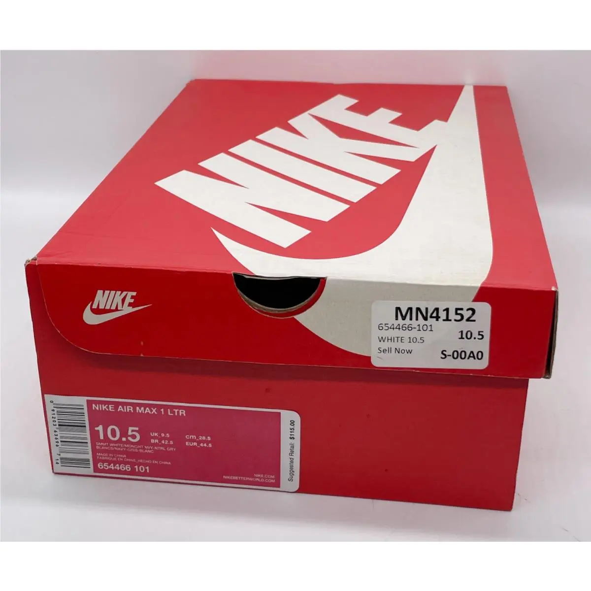 Nike shoes - Air Max 1 LTR - Air Max LTR - 654466-101 - White Navy Blue 10