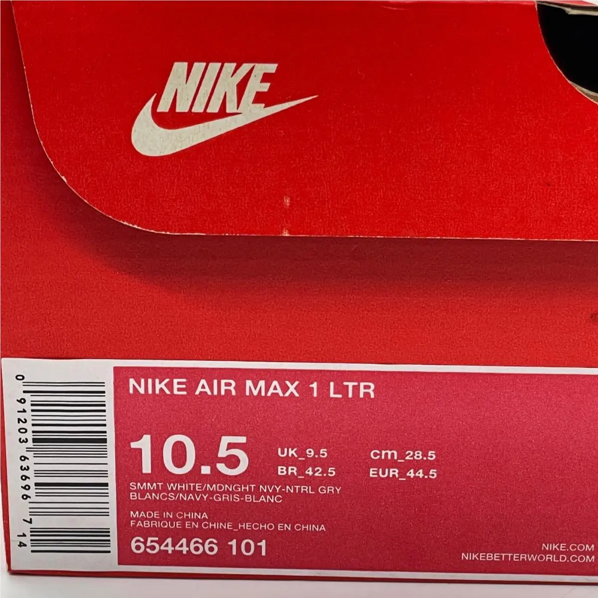 Nike shoes - Air Max 1 LTR - Air Max LTR - 654466-101 - White Navy Blue 11