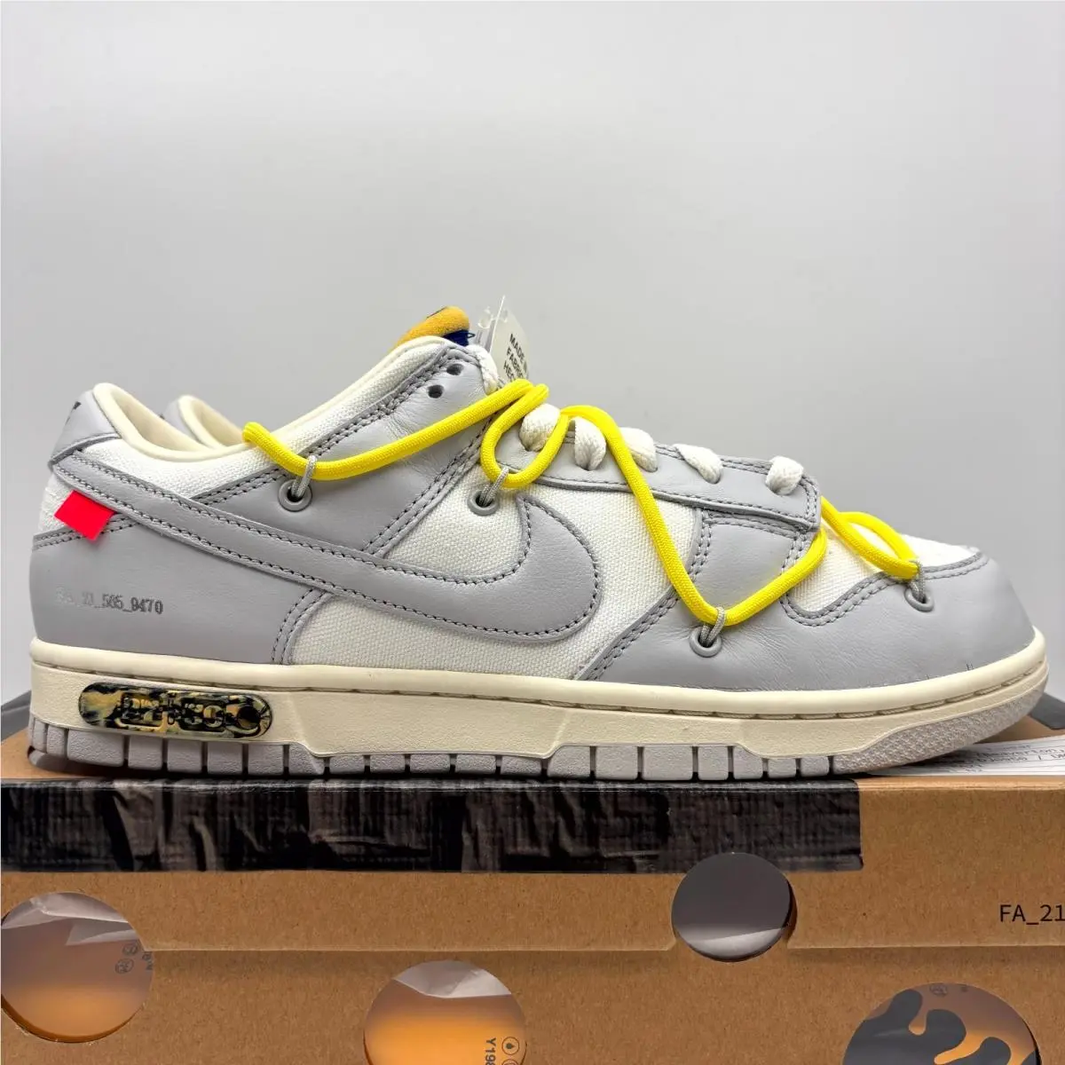 Dunk Low Off-white Lot 27 White Grey Sail Shoes US 8.5 Men`s DM1602-120 by Nike