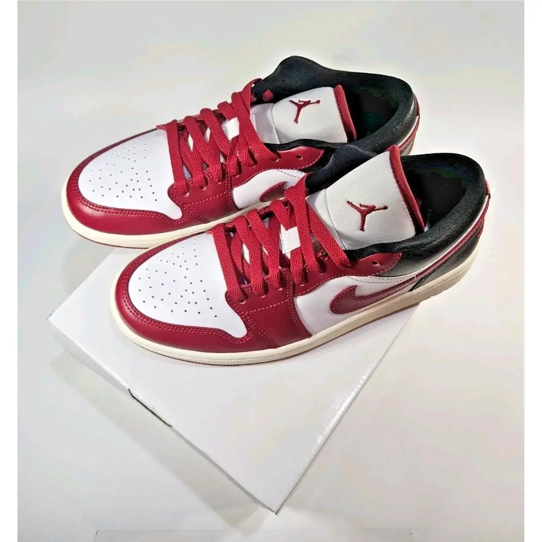 Air Jordans Low Top 1 White/gym Red-black Size 8.5 DC0774-160 by Nike