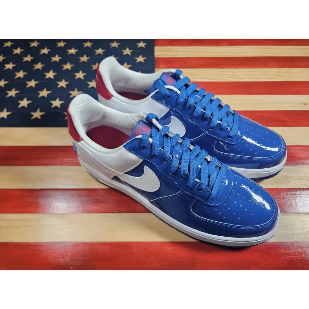 Nike shoes - Nike Air Force 1 - Air Force - 306347-411 - Blue, way: Blue-Jay/White/Varsity-Red 8
