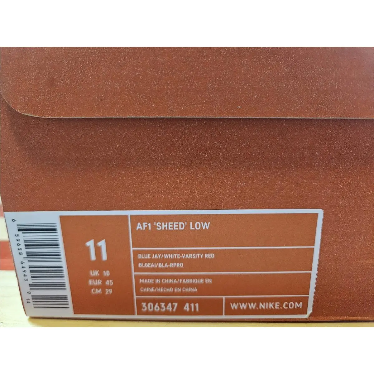 Nike shoes - Nike Air Force 1 - Air Force - 306347-411 - Blue, way: Blue-Jay/White/Varsity-Red 4