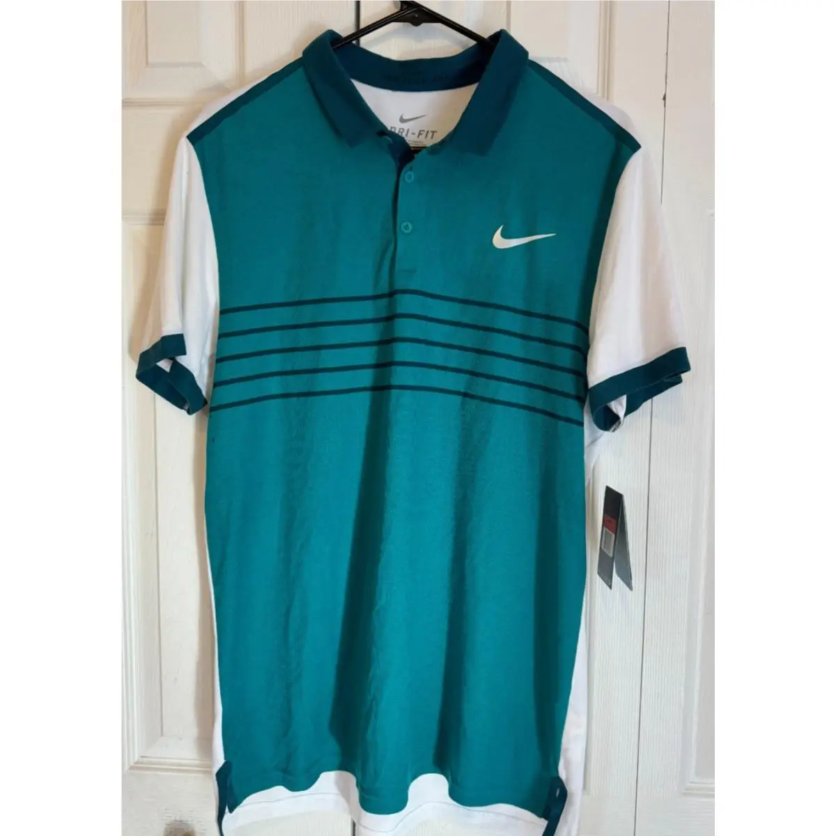 Roger Federer RF 2015 US Open Nyc Advantage Premier Tennis Polo Shirt Sz L by Nike