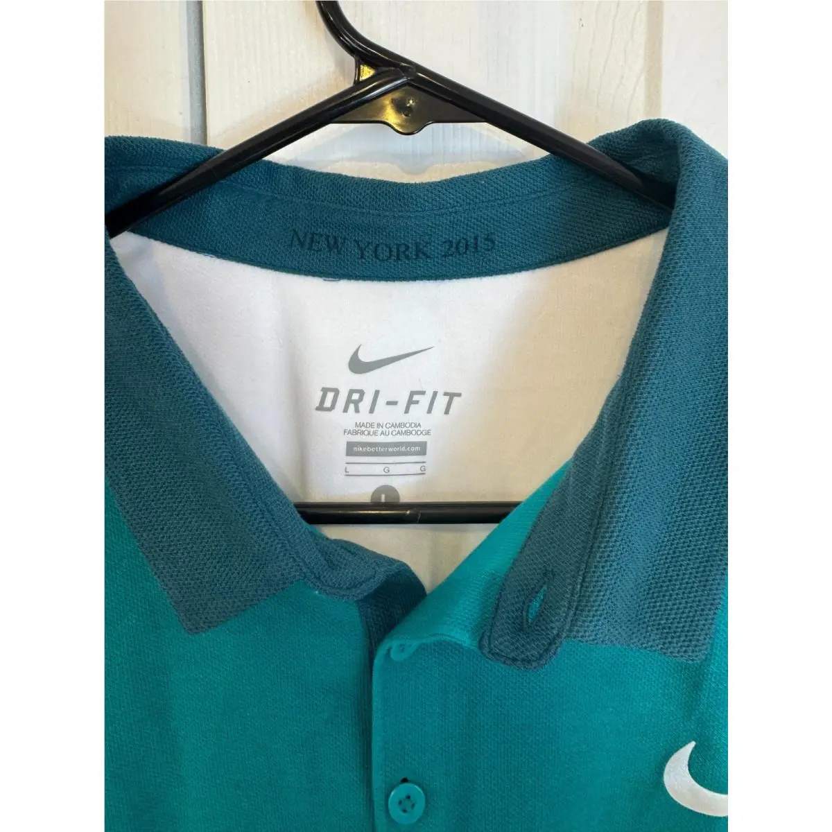 Nike clothing - Nike Men`s Advantage Premier RF Striped Polo - Radiant Emerald w/White (UPC: 885179434821) 2