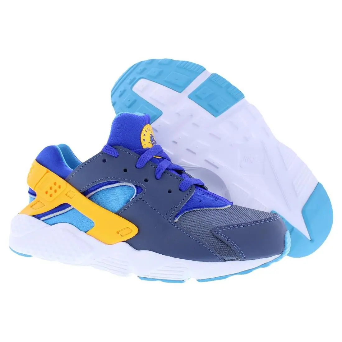 Nike Huarache Run PS Boys Shoes Size 1.5 Color: Diffused Blue/laser Orange - Blue, Main: Blue