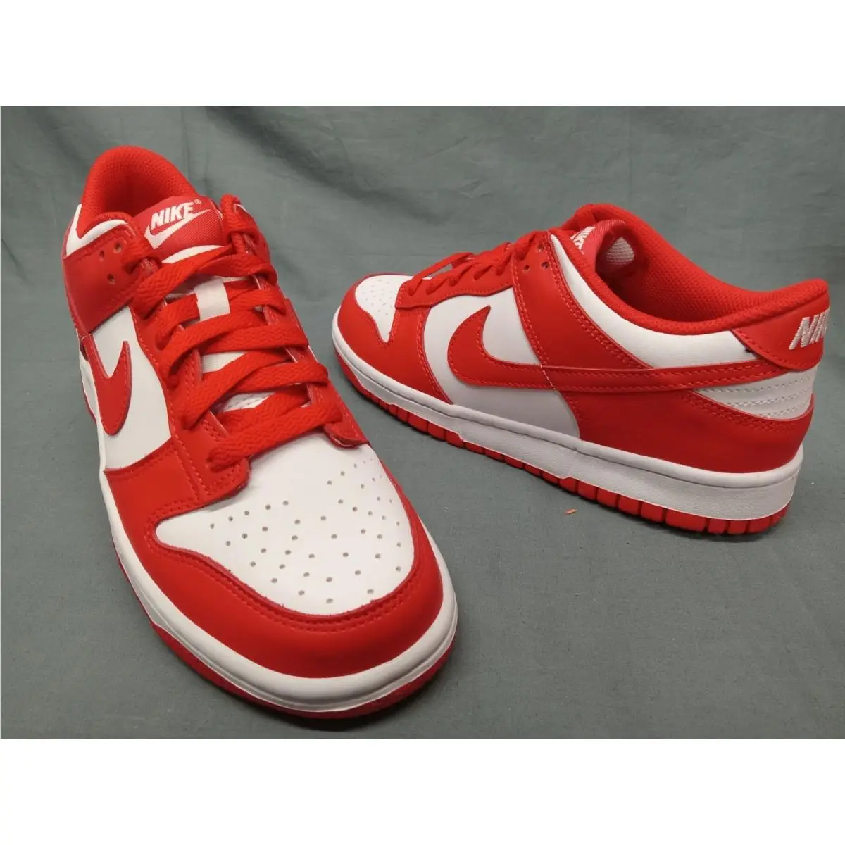 Boys Dunk Low GS Sneakers White University Red Boys Size 4.5 by Nike
