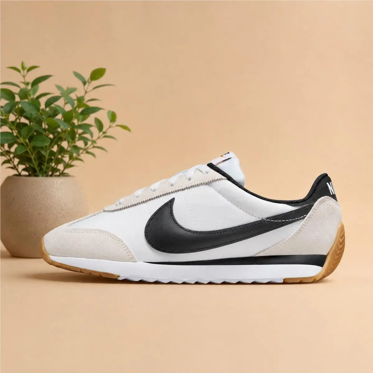 Women`s Pacific Shoes White/black-platinum Tint-safety Orange 7 US by Nike