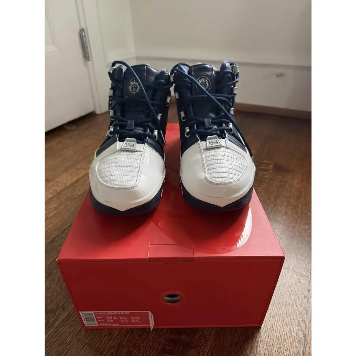 Nike shoes - Nike Zoom LeBron 3 - Zoom LeBron - AO2434-103 - Blue, Manufacturer: White/Midnight Navy-Metallic Silver (UPC: 0192499944474) 2
