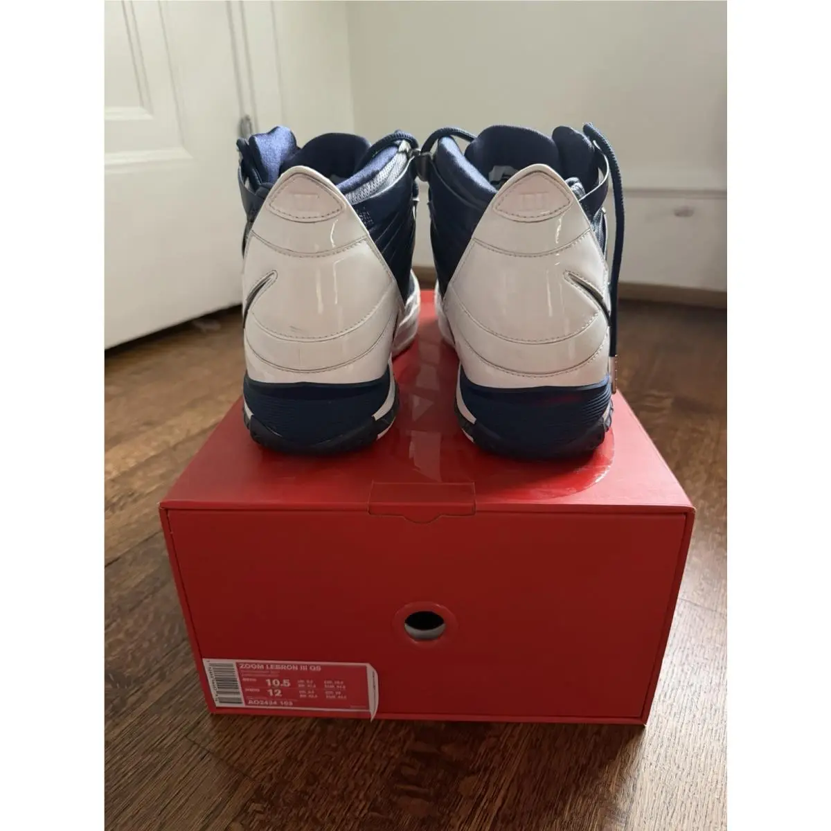Nike shoes - Nike Zoom LeBron 3 - Zoom LeBron - AO2434-103 - Blue, Manufacturer: White/Midnight Navy-Metallic Silver (UPC: 0192499944474) 3