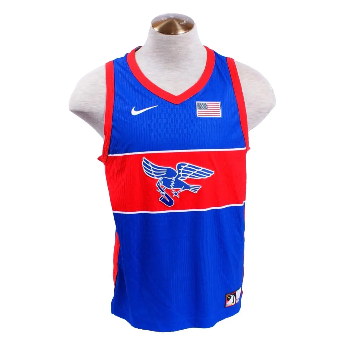 Nike Men`s L Blue Red Team Usa Olympic Skateboarding Jersey FD6335-417