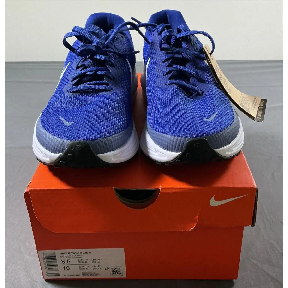 Revolution 6 Next Nature Men Deep Royal Blue White Running Shoes Size 8.5 by Nike