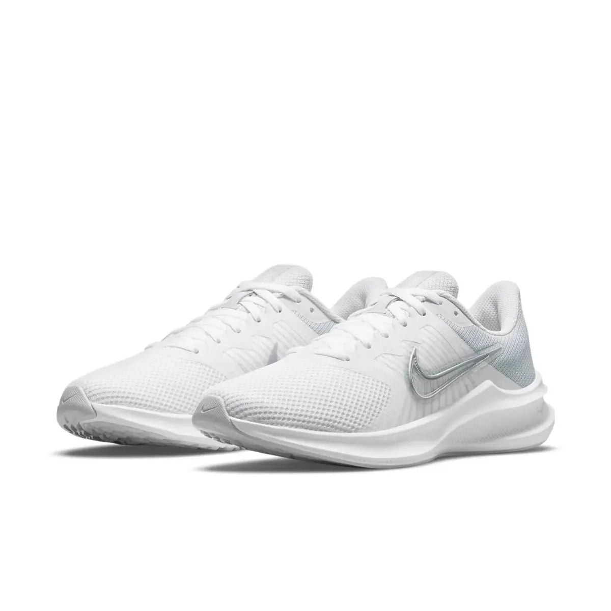 Nike Downshifter 11 CW3413-100 Women`s Size 6.5 White Silver Running Shoes