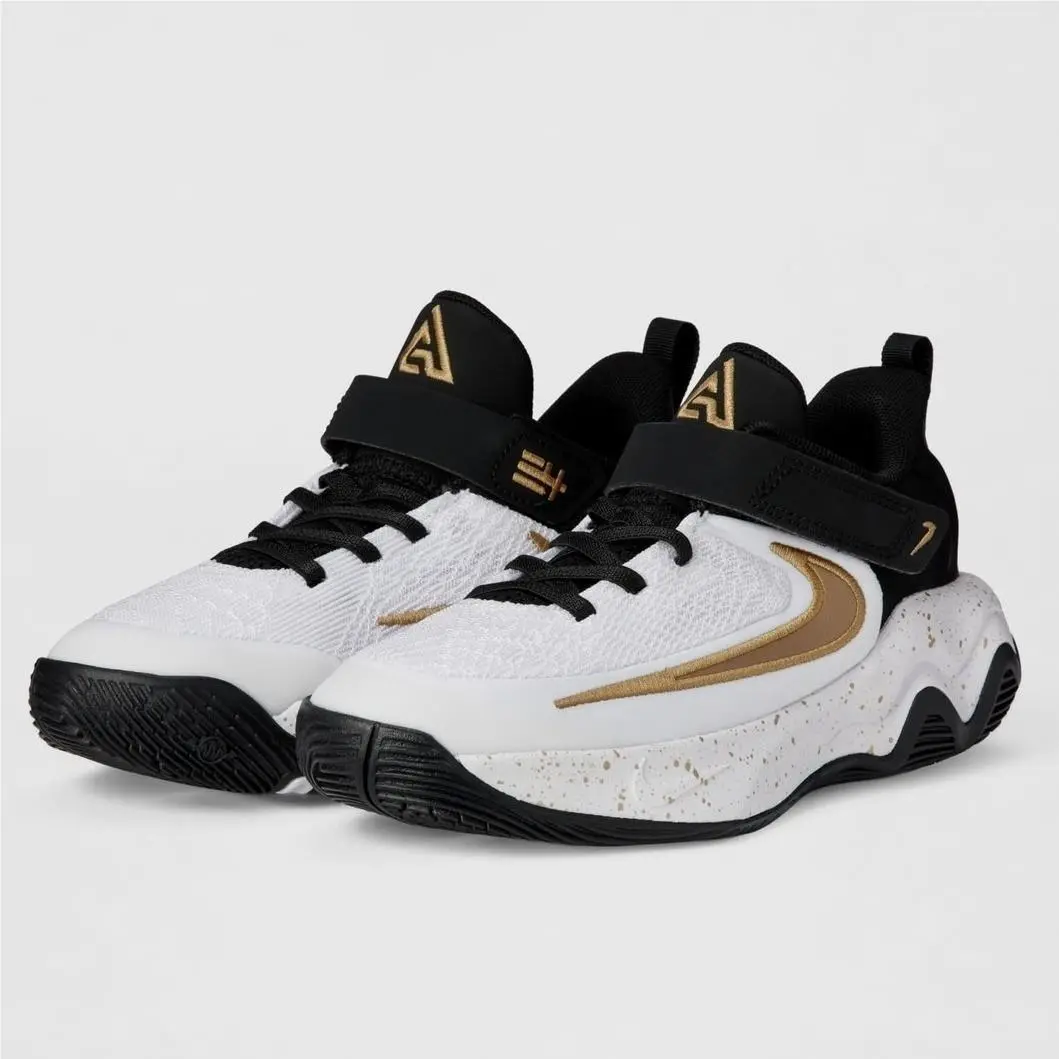 Giannis Immortality 4 Basketball Shoes Black Metallic Gold White 3Y by Nike