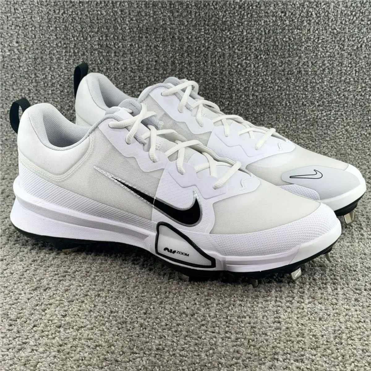 Force Zoom Trout 9 Pro Baseball Cleats Spike White FB2907-102 Men`s Size 13 by Nike