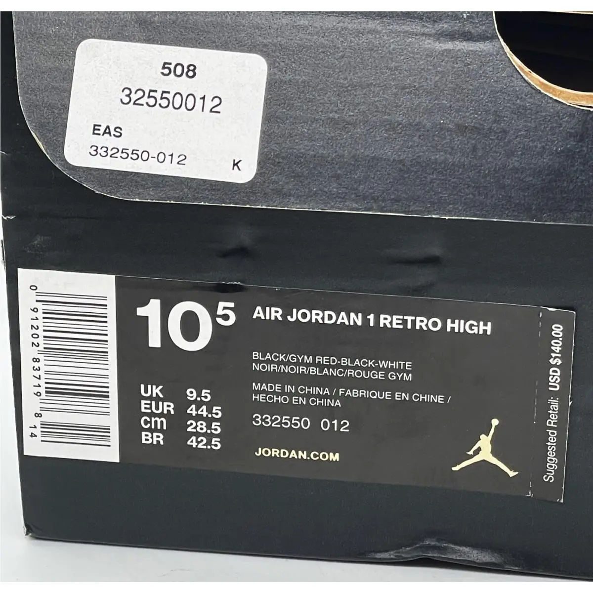 Nike shoes - Jordan 1 Retro High - Retro High - 332550-012 - Black Red White 11