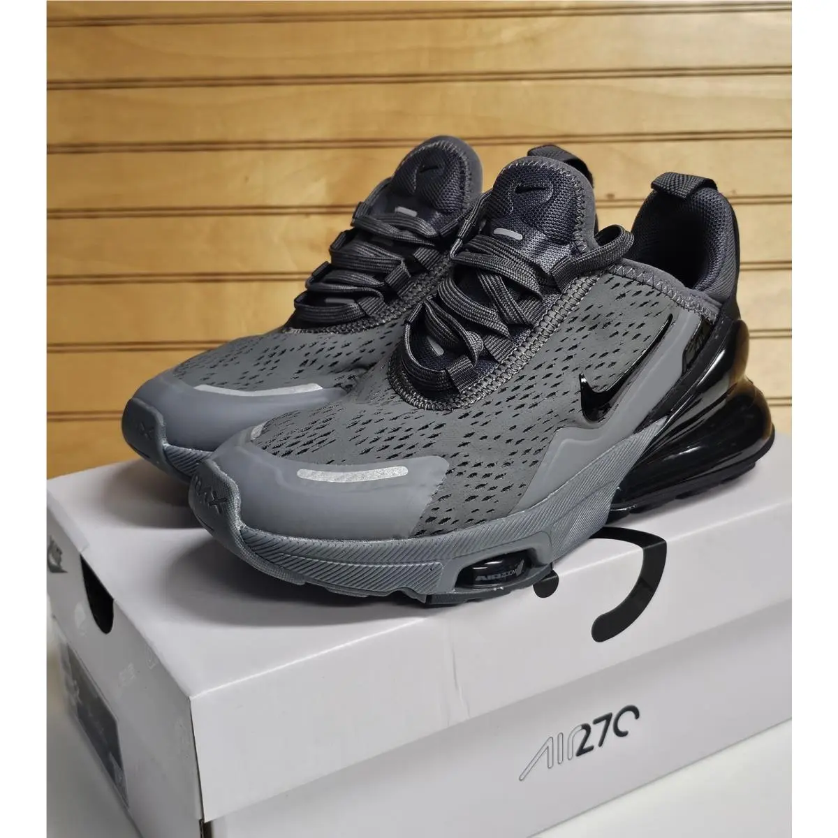 Air 270 Youth Black Gray 2Y  Shoes Unisex Kids by Nike