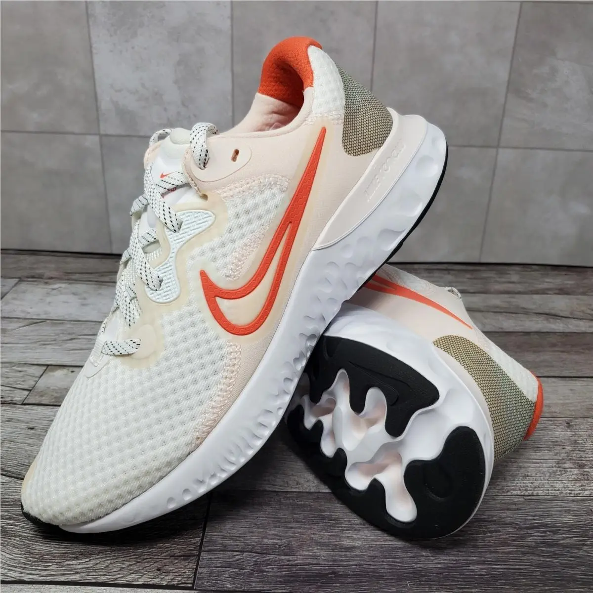 Renew Run 2 Women`s Size 10 Running Shoes White Orange CU3505-105 by Nike
