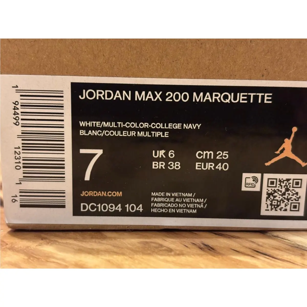 Nike shoes - Jordan Max 200 - Max - DC1094 104 - White / Multi-color-College Navy (UPC: 194499123101) 8