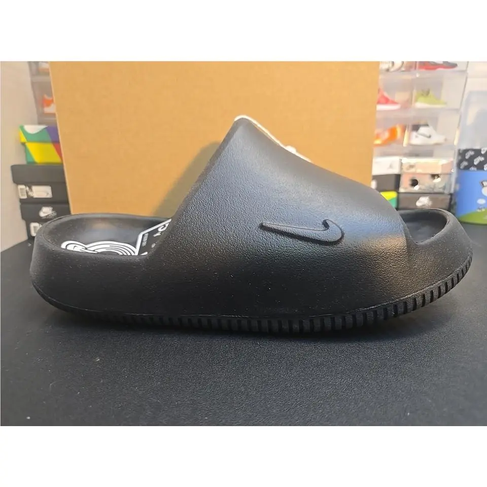Big Kids`  Calm Slide Sandals Black/black/black IF9306 001 by Nike
