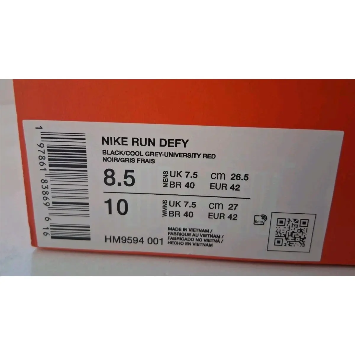 Nike shoes - Nike Run Defy - Run Defy - HM9594-001 - Black / Cool Gray / University Red 6