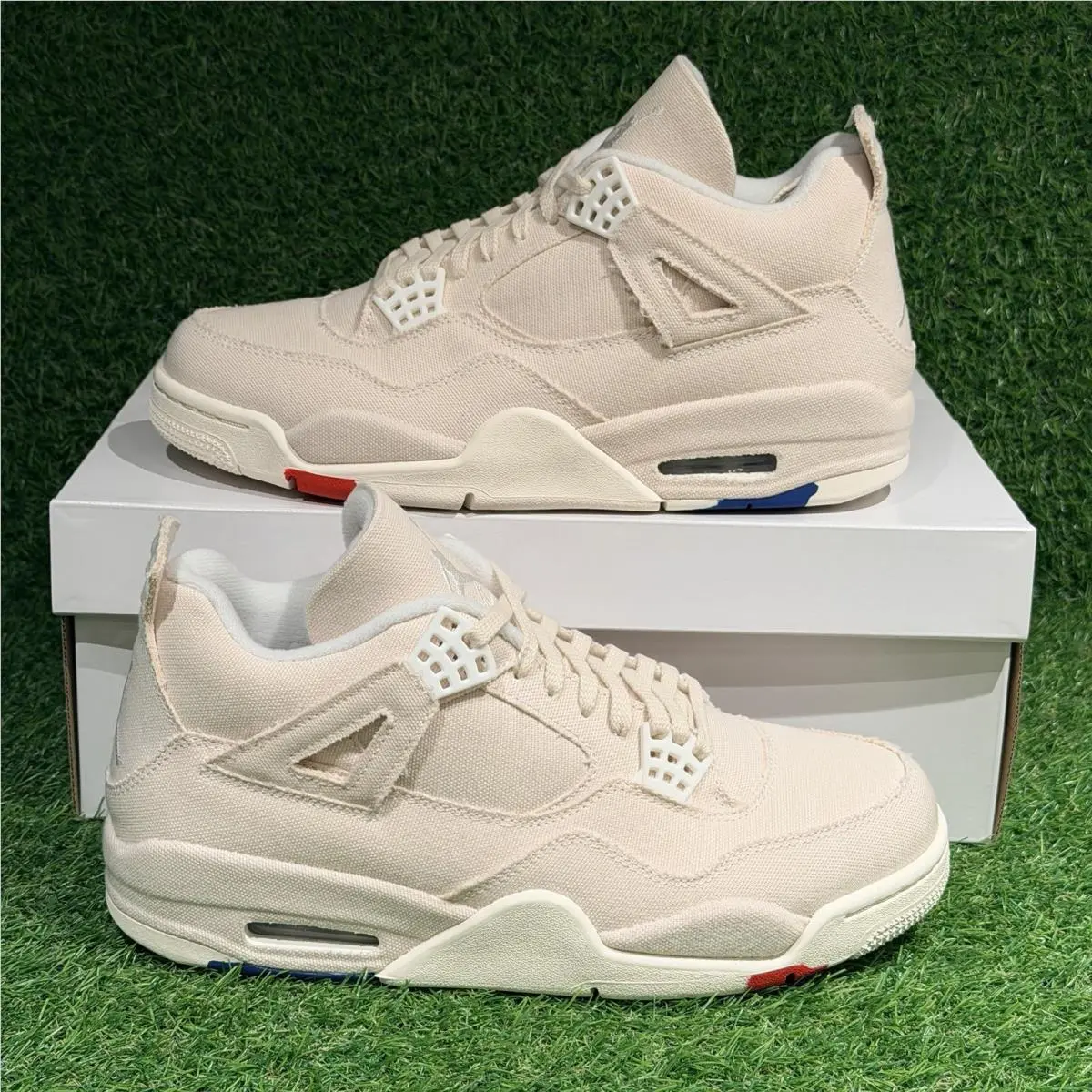 Air Jordan 4 Retro Blank Canvas Sail White Shoes Women`s US 11 / DQ4909-100 by Nike