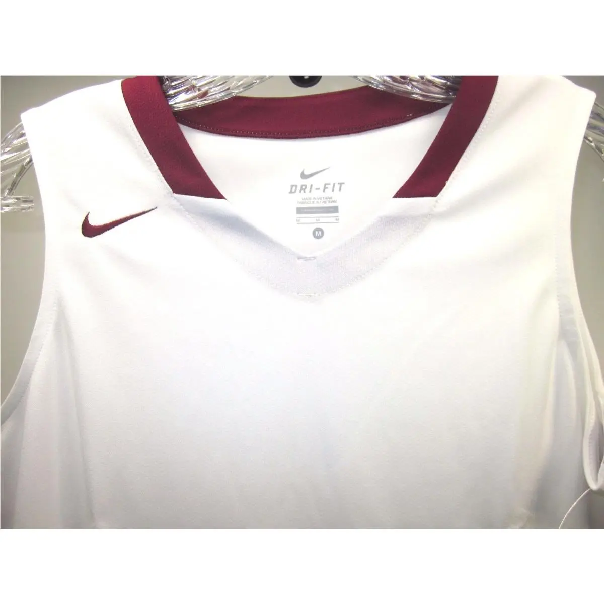 Nike clothing - Nike Dri-Fit - WHITE/ MAROON (UPC: 676556726055) 1