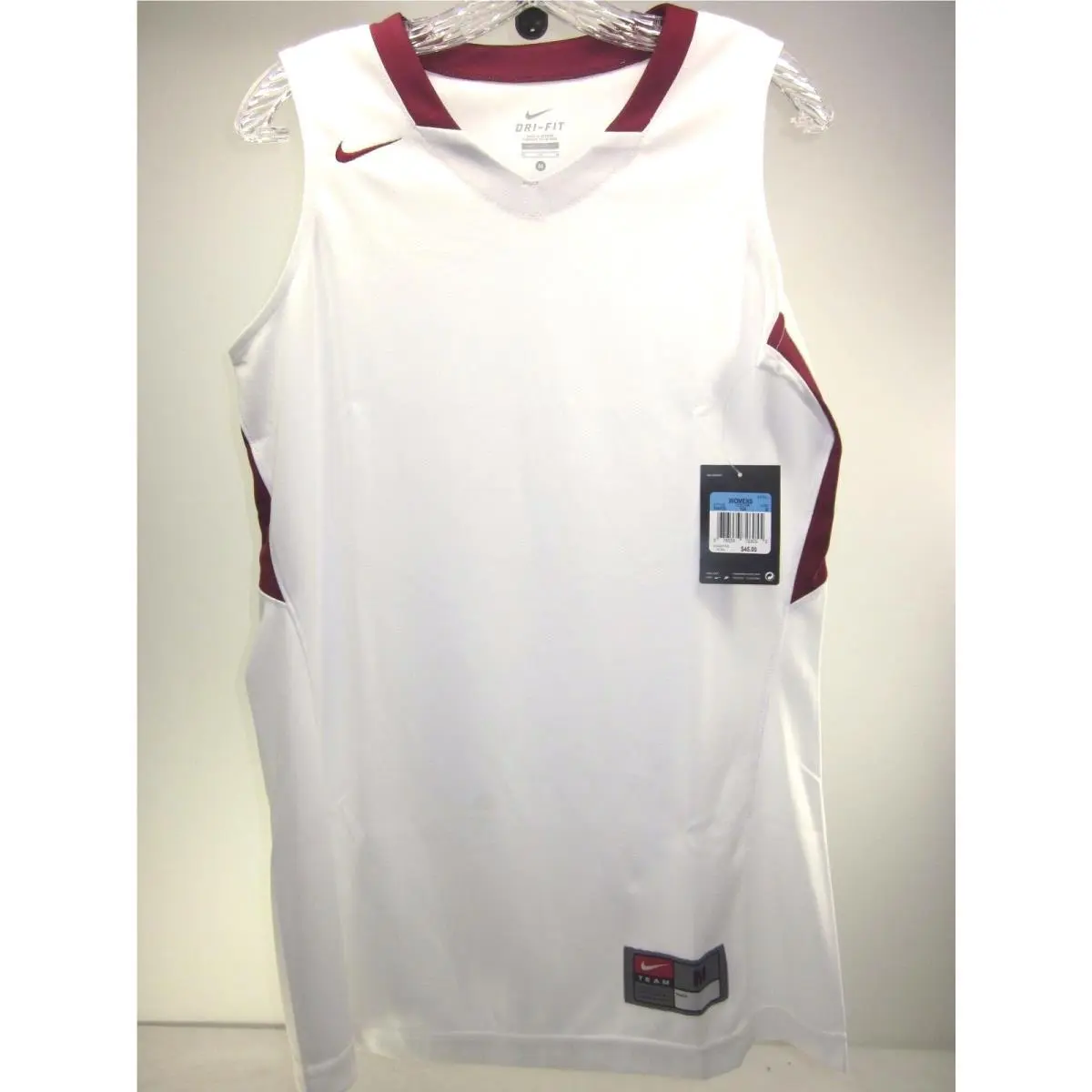 Lot of 40:  Team Basketball Jersey White/ Maroon Size Medium Dri-fit by Nike