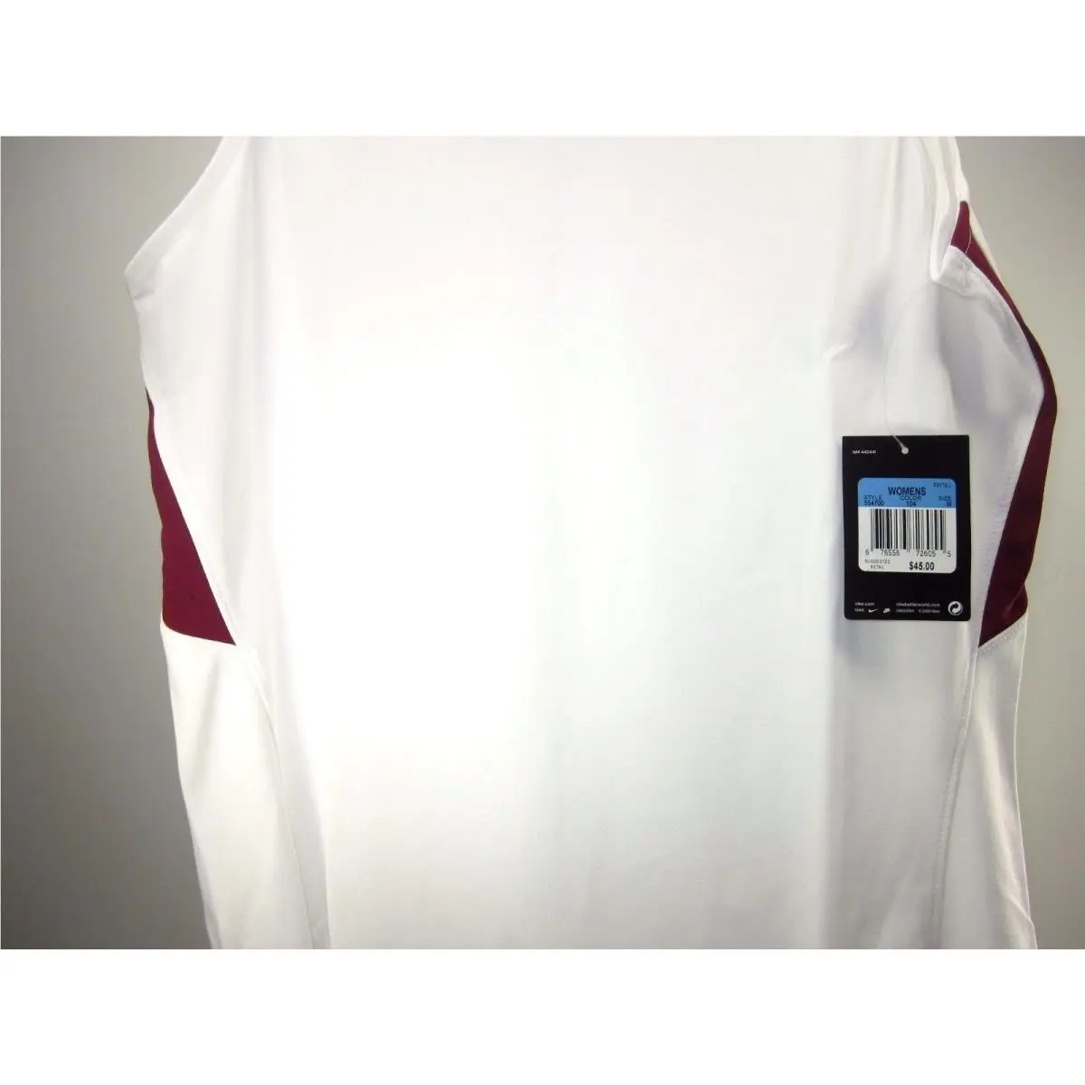 Nike clothing - Nike Dri-Fit - WHITE/ MAROON (UPC: 676556726055) 2