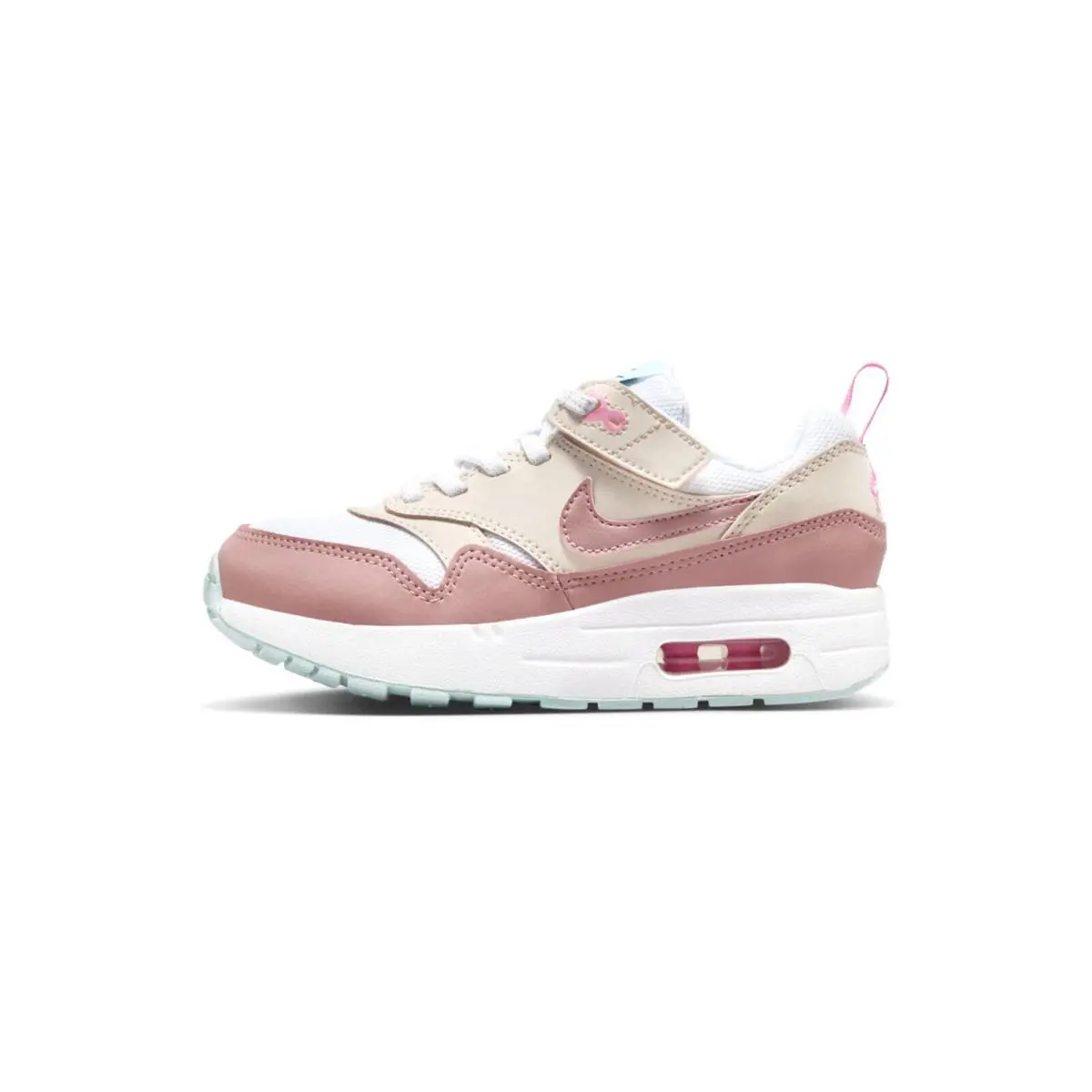 Little Kid`s Nike Air Max 1 Easyon Wht/rd Strdust-guava Ice DZ3308 101 - 8 - White/Red Stardust-Guava Ice