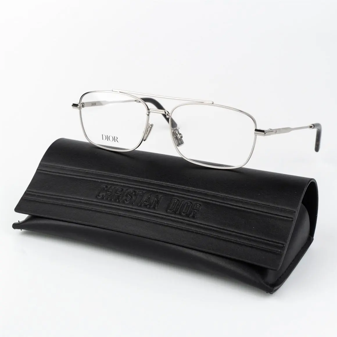 Dior Women Eyeglasses Metal Shiny Palladium Demo Square DM50057U 016