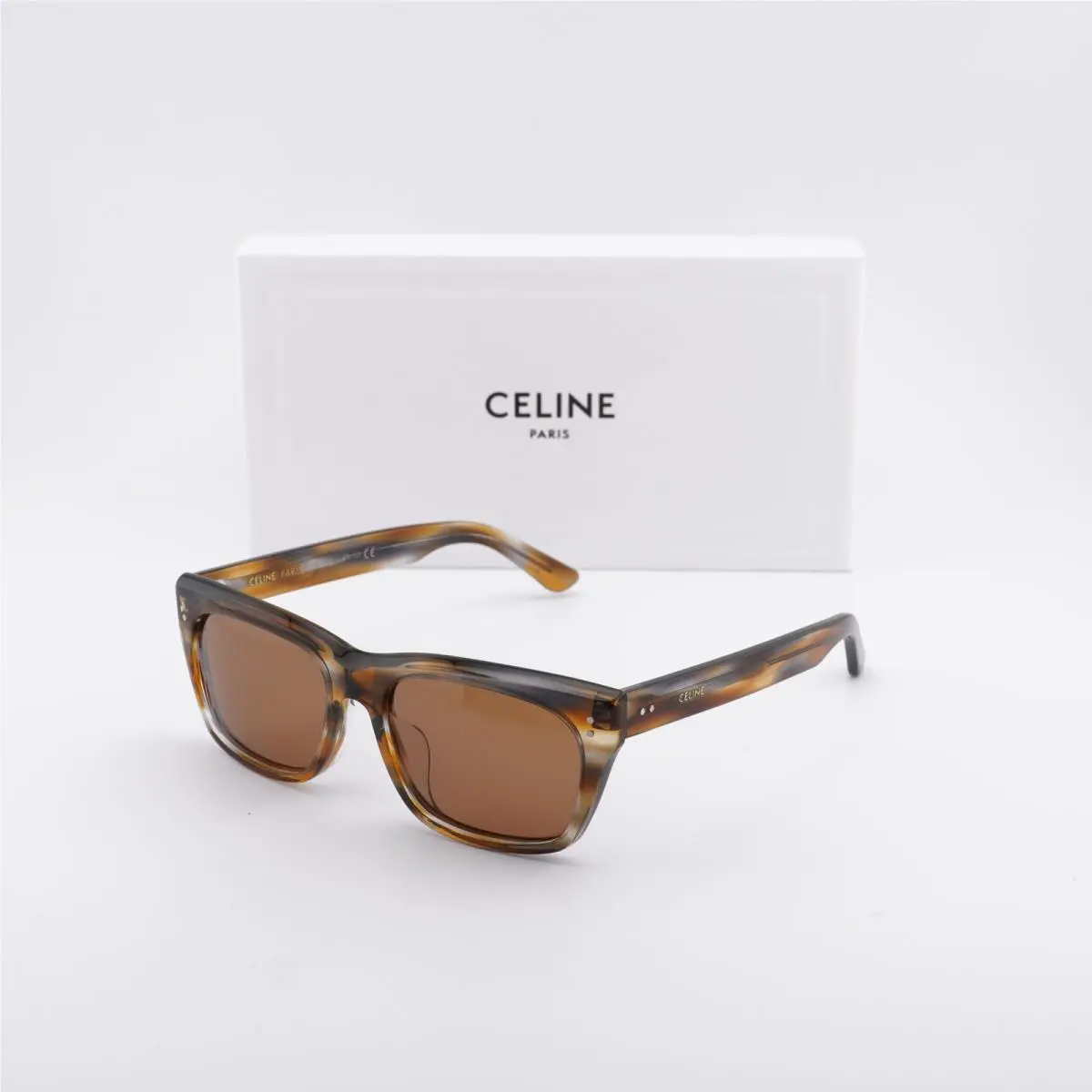 CL40060F 55J Striped Blue and Havana/brown Havana/roviex 55-17-150 by Celine