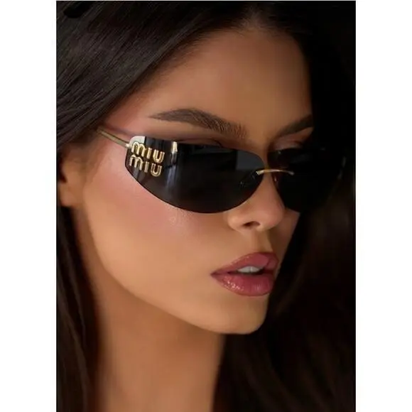 MUA51S 5AK5S0 Black Gold Shield Sunglasses Smu A51 by Miu Miu